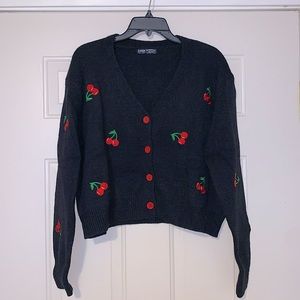 SHEIN cherry button down cardigan